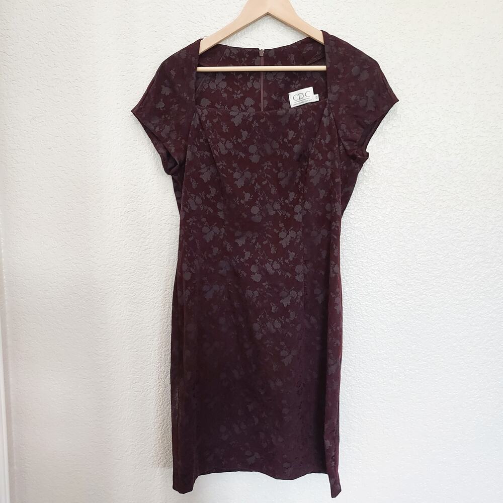 Vintage CDC Maroon Sheath Dress Size 10